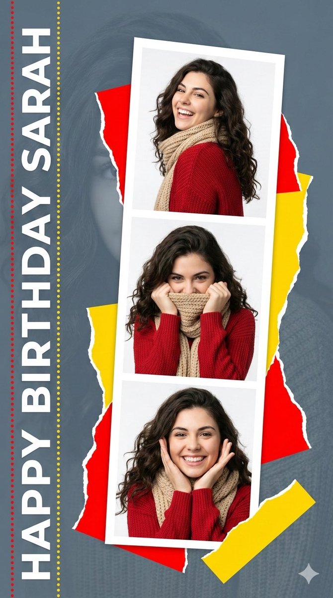 Poster / Flyer - Elegant Graphic Design Birthday Collage — output 1