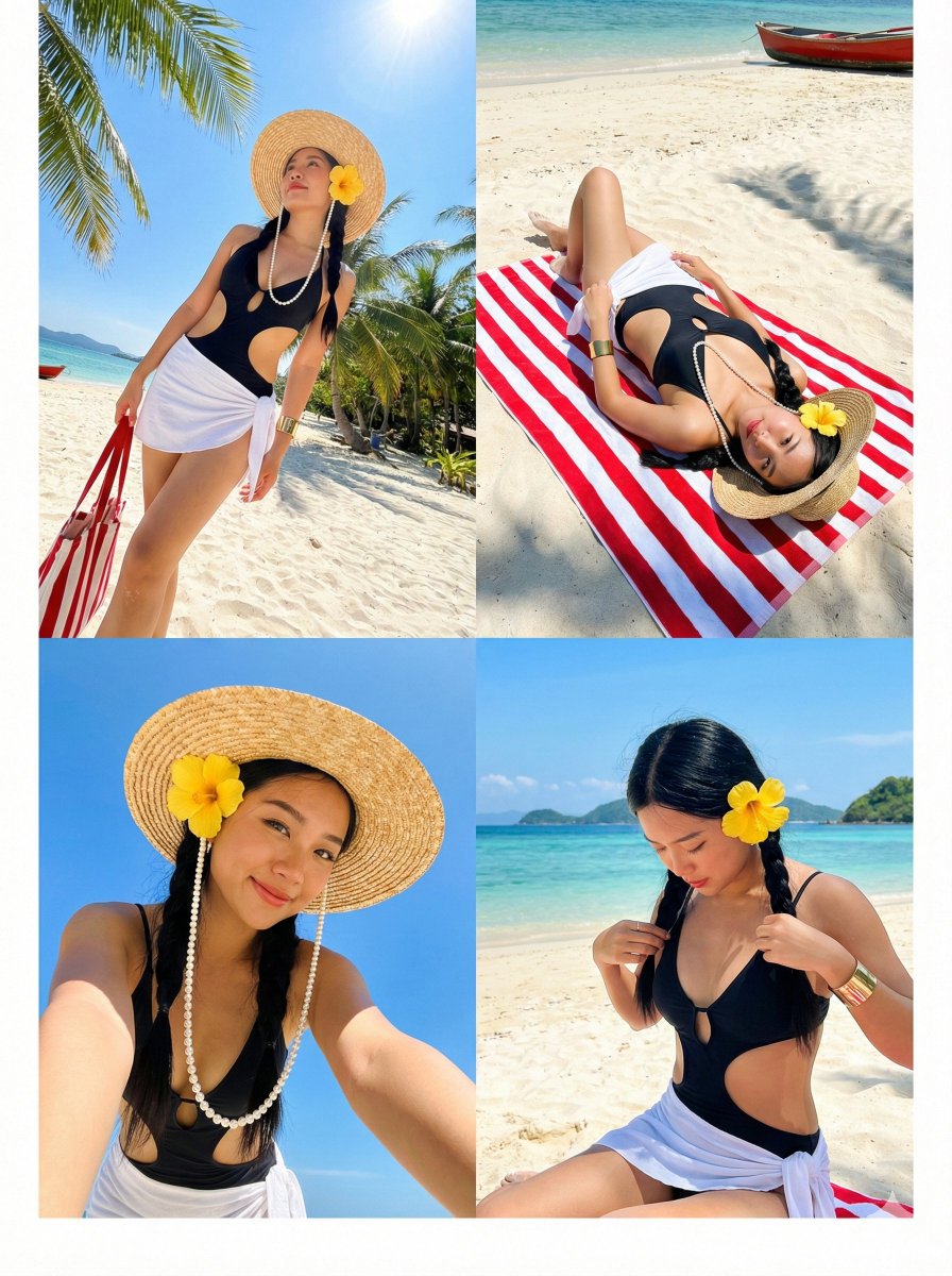 Tropical Beach Vacation Photo Collage — output 1