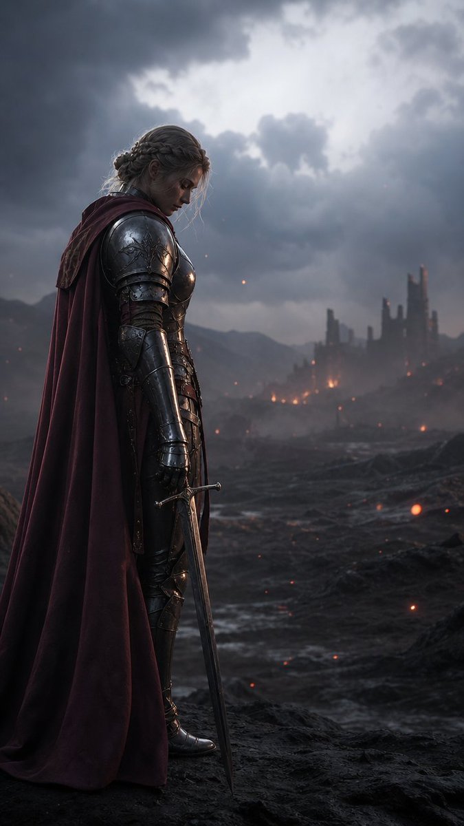 Game Asset - Solemn Knight on Ashen Battlefield — output 1