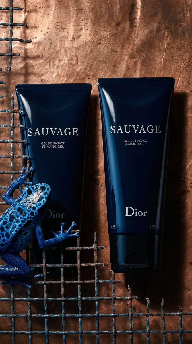 E-commerce Main Image - Luxury Product Photography of Dior Sauvage Shaving Gel — output 1
