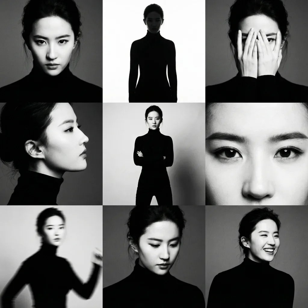 3x3 Black and White Photo Collage — output 1