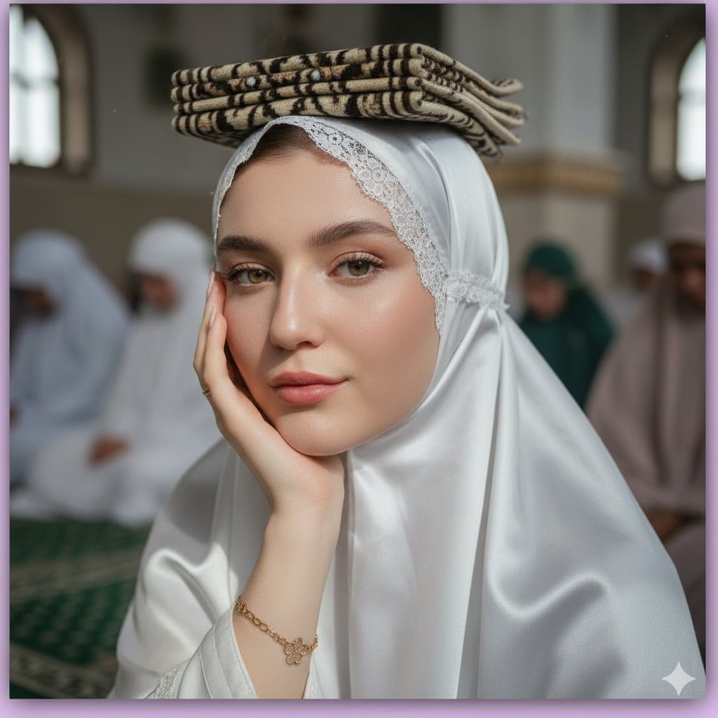 Profile / Avatar - Cinematic Muslim Woman Portrait in Mosque Prompt — output 1