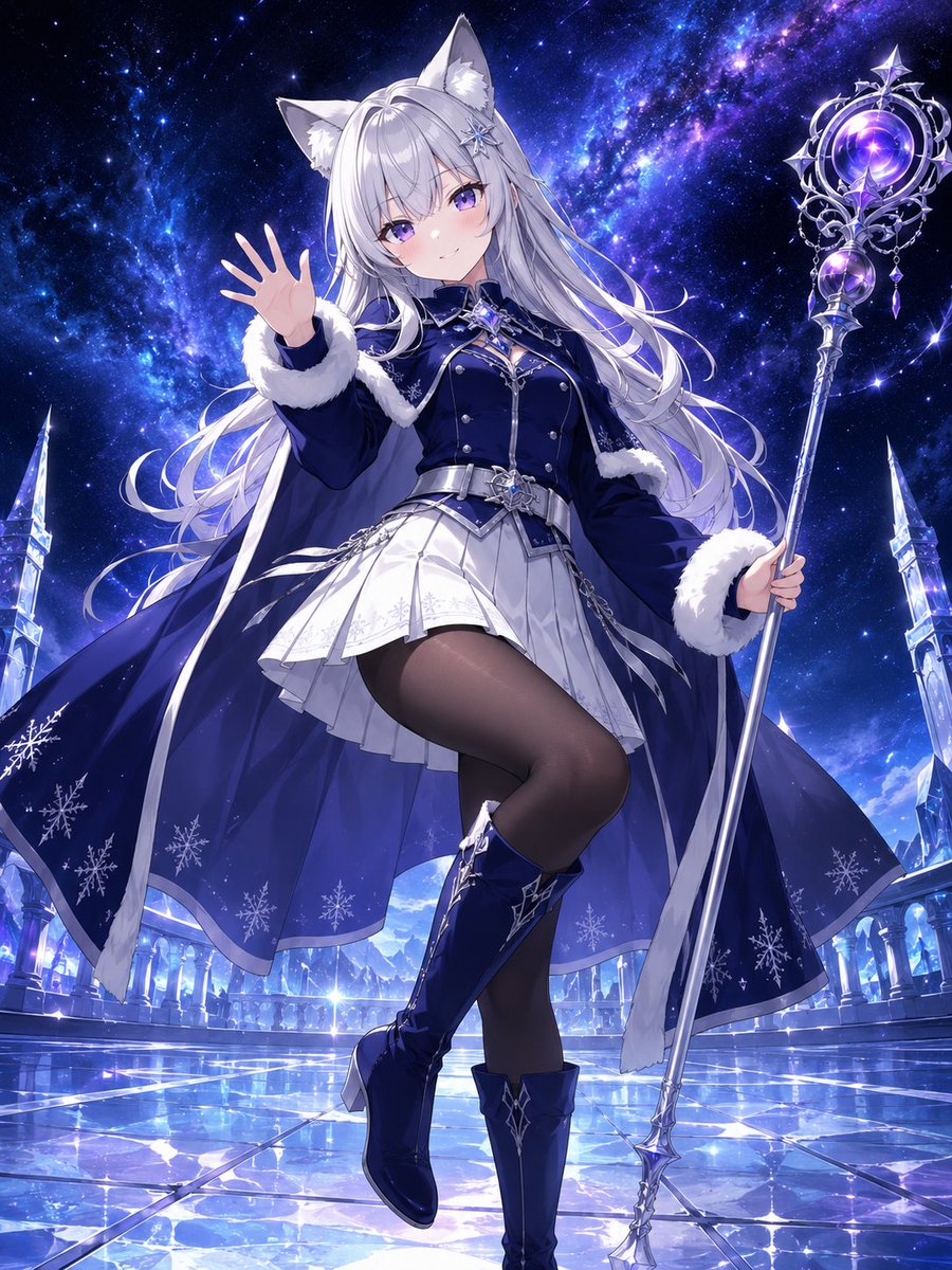 Game Asset - Silver Fox-Eared Winter Mage — output 1
