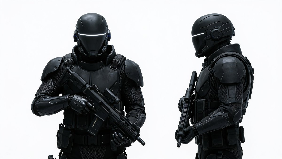 Game Asset - Sci-Fi Tactical Soldier Character Sheet — output 1