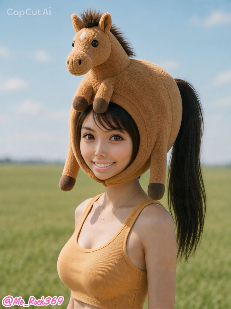 Profile / Avatar - Ponytail Girl in Plush Horse Hood — output 1