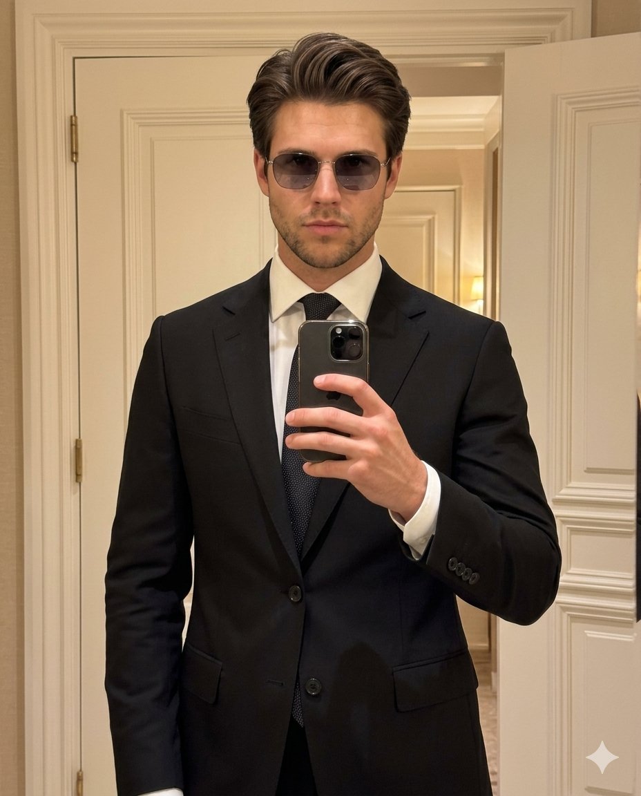 Profile / Avatar - High-Fashion Mirror Selfie Identity Reference — output 1