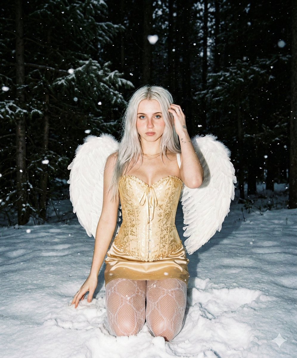 Winter Angel Fashion Editorial Prompt — output 1
