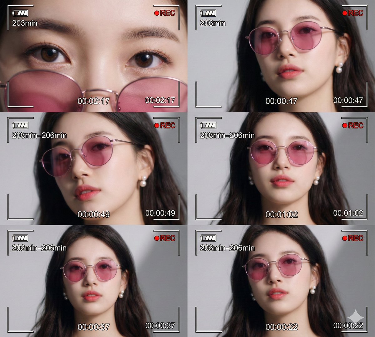 Social Media Post - Hyper-Realistic Cinematic 6-Panel Collage with Digital Camcorder UI — output 1