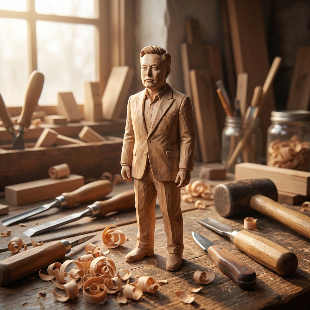 E-commerce Main Image - Hand-Carved Wooden Miniature Figure from Photo Reference — output 1