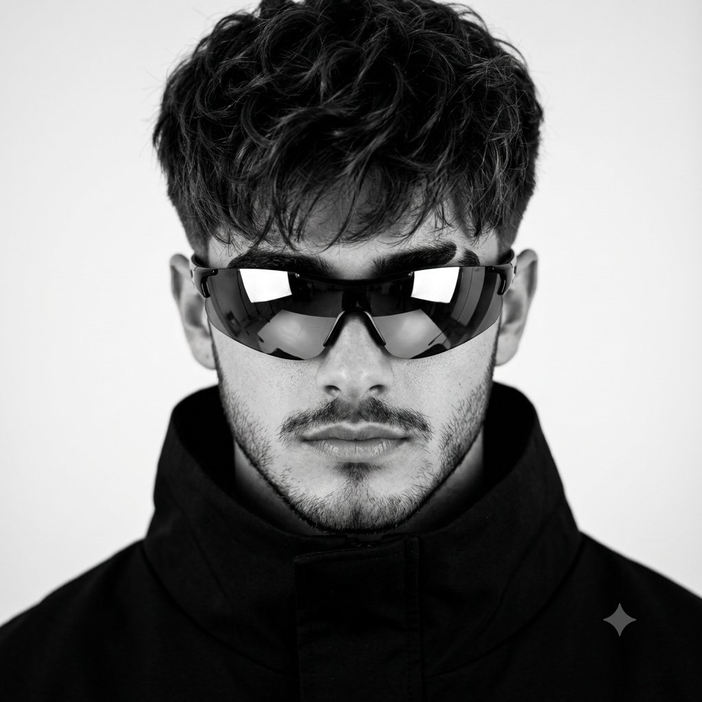 Product Marketing - Monochrome Avant-Garde Fashion Portrait — output 1