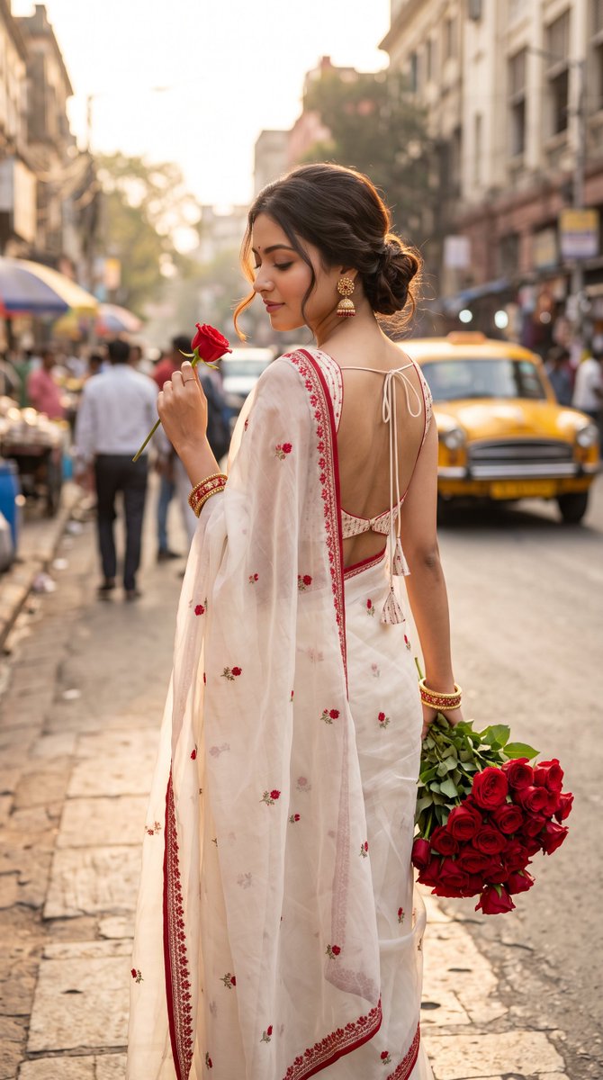 Product Marketing - Ultra-Photorealistic Indian Woman with Roses — output 1