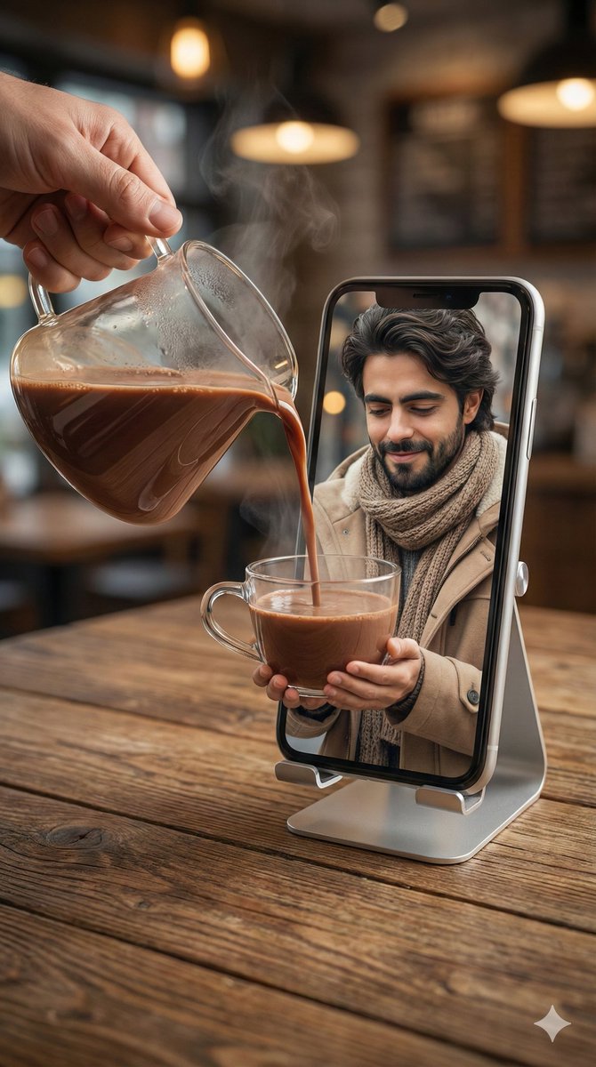Mixed-Reality Hot Chocolate Pour Prompt (Image-to-Image) — output 1