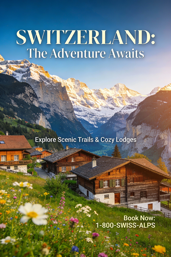 Aspirational Swiss Alps Travel Poster — output 1