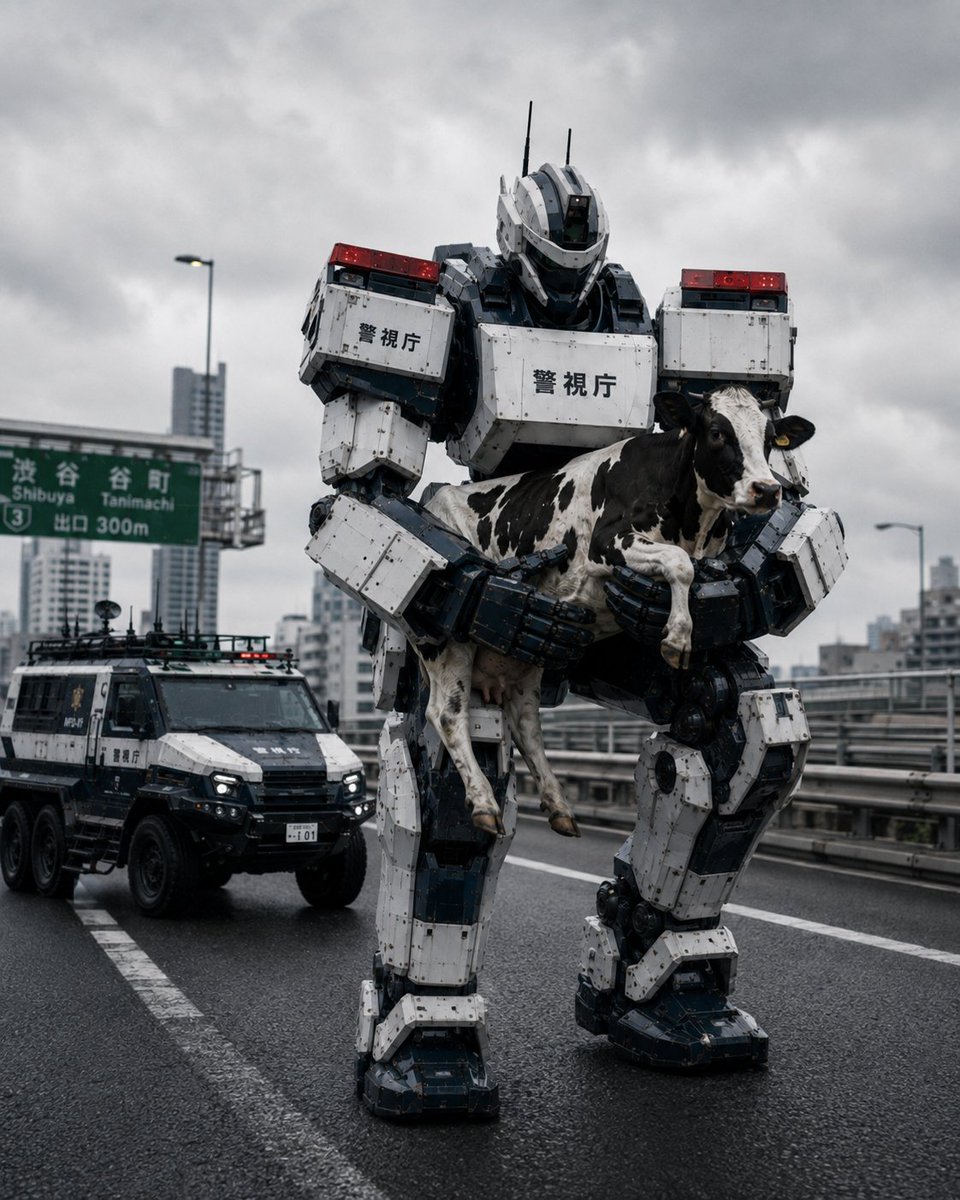 YouTube Thumbnail - Tokyo Police Robot Rescuing Cow — output 1