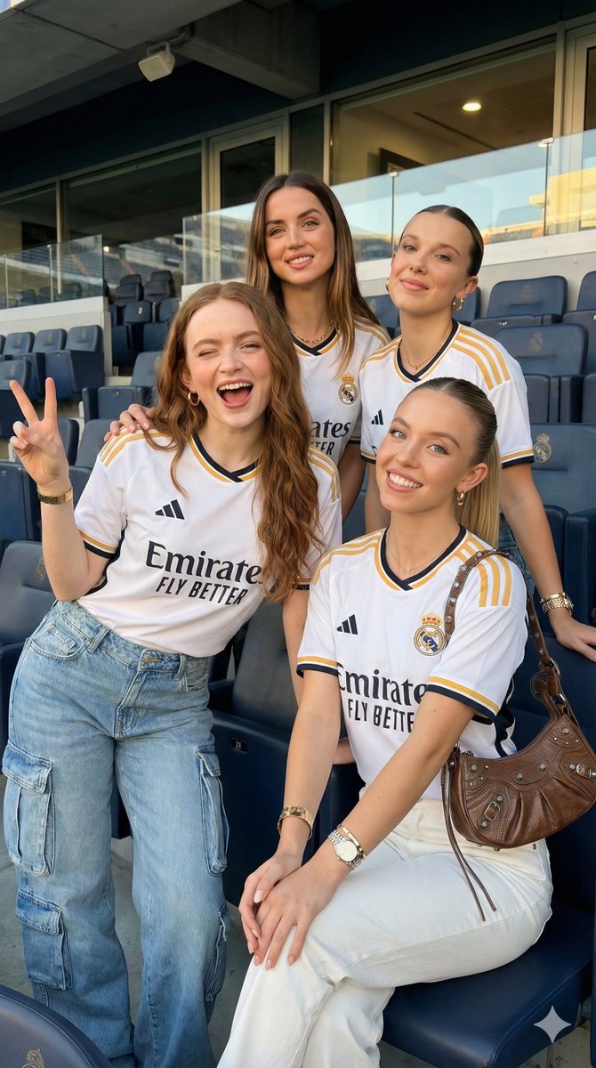 Celebrity Group Portrait in Real Madrid Jerseys — output 1