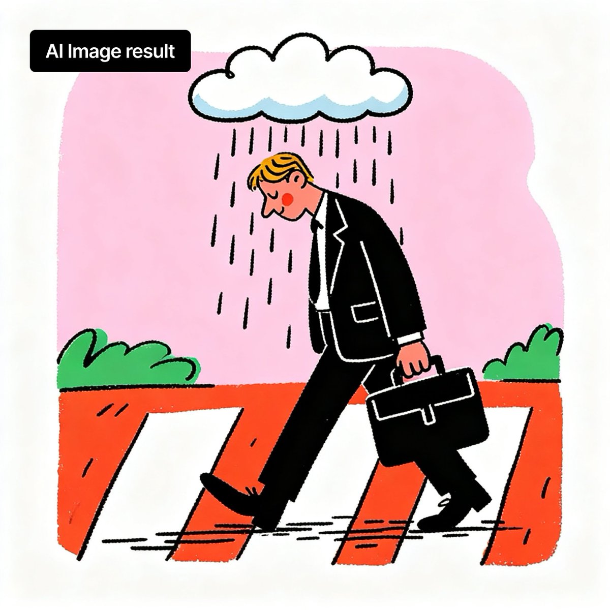 Infographic / Edu Visual - Branded Rainy Office Worker Illustration — output 1