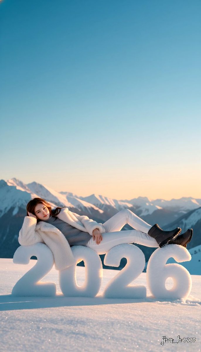 Luxurious New Year 2026 Portrait on a Snowy Mountain — output 1
