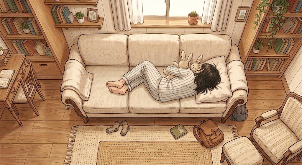 Comic / Storyboard - Cozy Anime Reading Room Nap — output 1