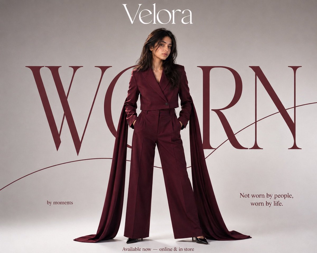 Product Marketing - Burgundy Editorial Fashion Portrait — output 1