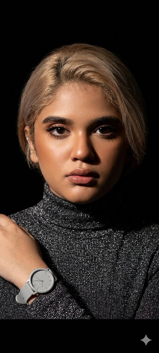 Profile / Avatar - Elegant Studio Portrait with Sparkling Top — output 1