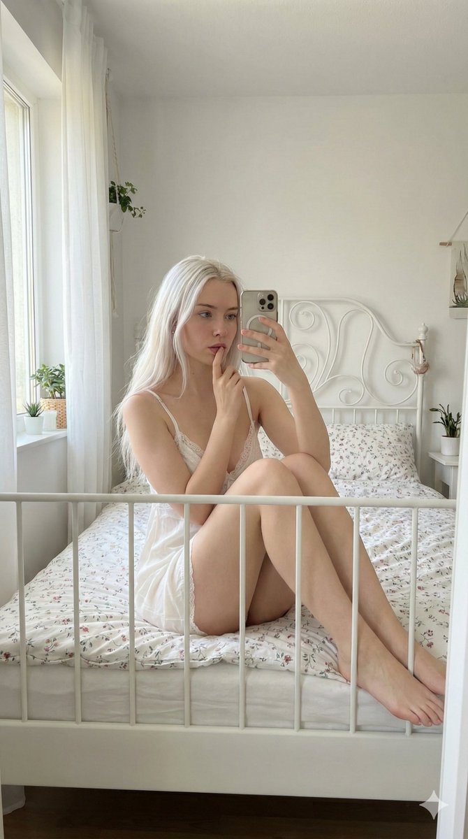 Profile / Avatar - Intimate Mirror Selfie in Soft Bedroom Light — output 1