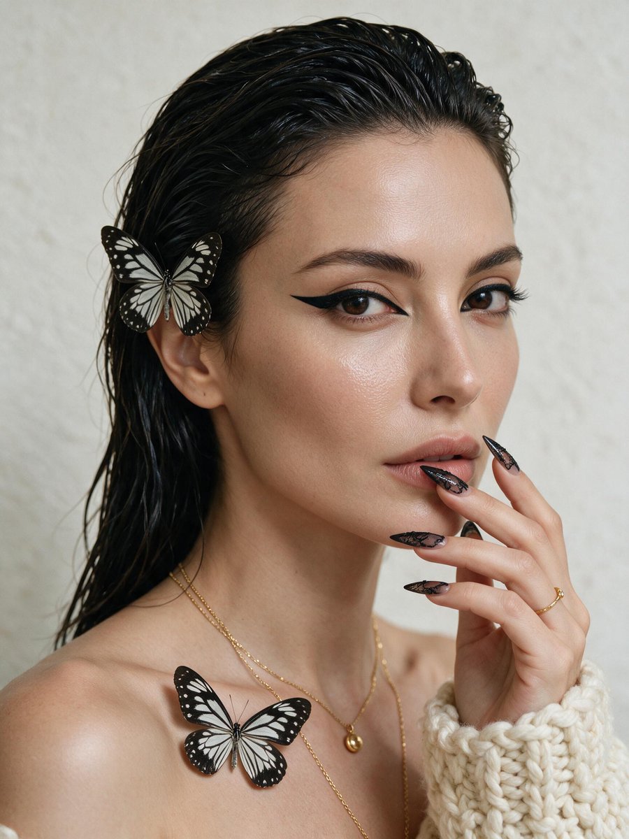 Product Marketing - Graphic Eyeliner and Lace Nails Portrait — output 1