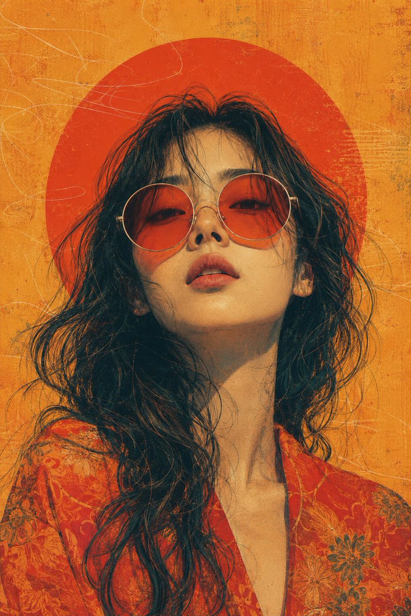Social Media Post - Retro-Futuristic Editorial Portrait with Sunglasses — output 1