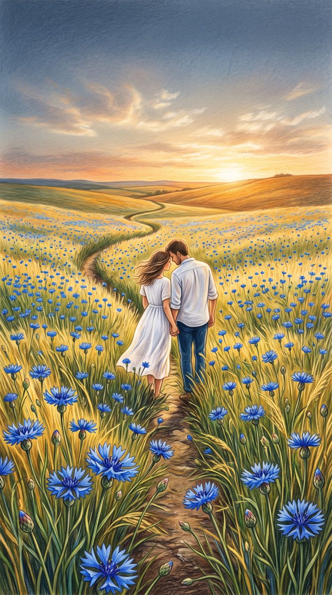 Comic / Storyboard - Colored Pencil Meadow Landscape — output 1