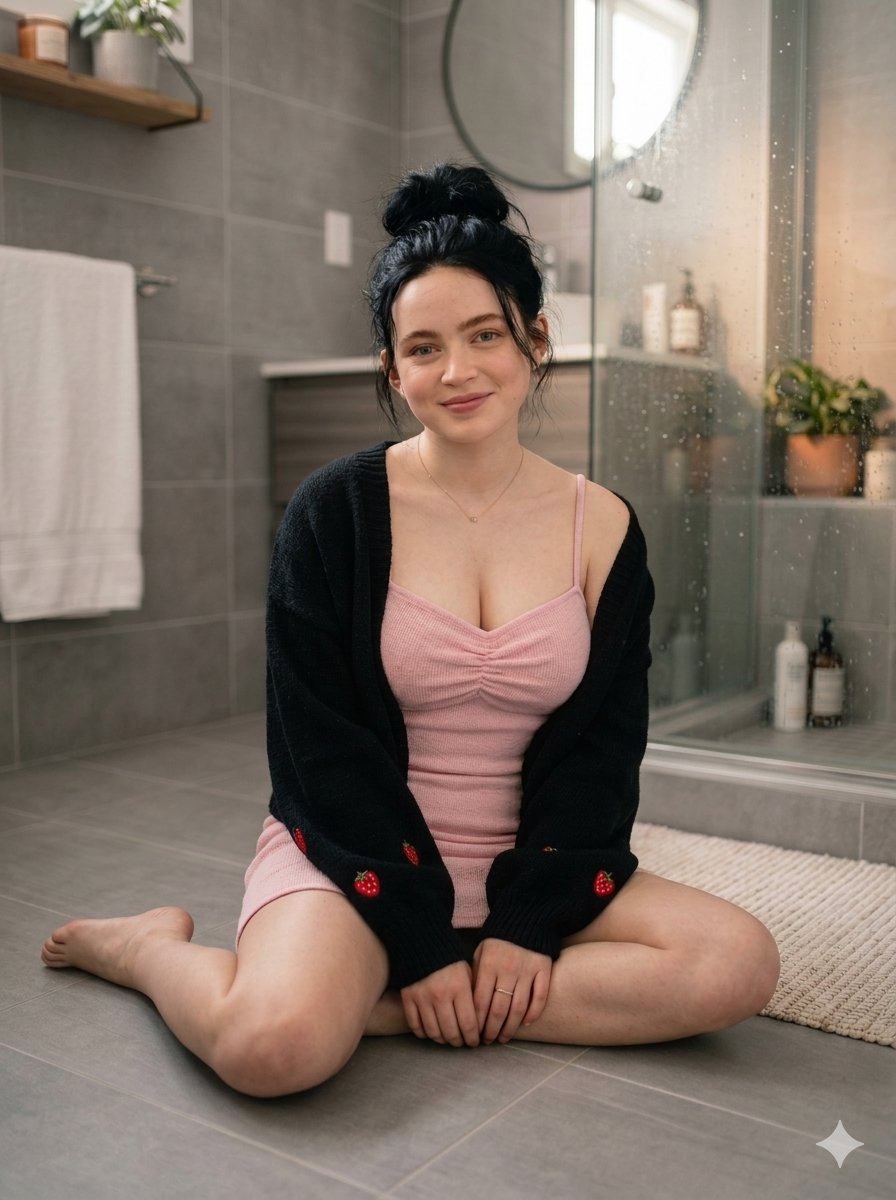 Profile / Avatar - Cozy Pink Bathroom Portrait — output 1