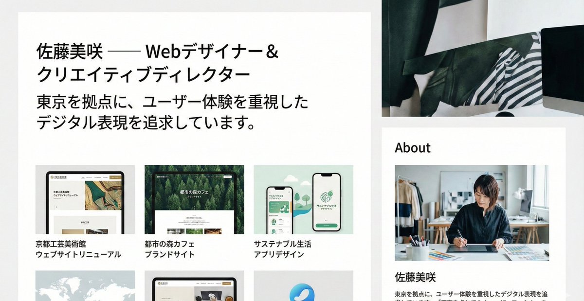 Portfolio image for a fictional web designer — output 1