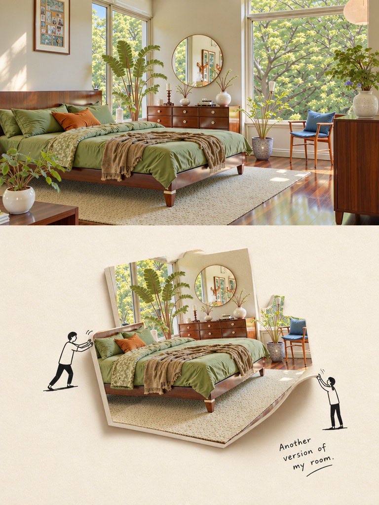 Social Media Post - 3D Scrapbook Composition with Floating Paper Cutouts