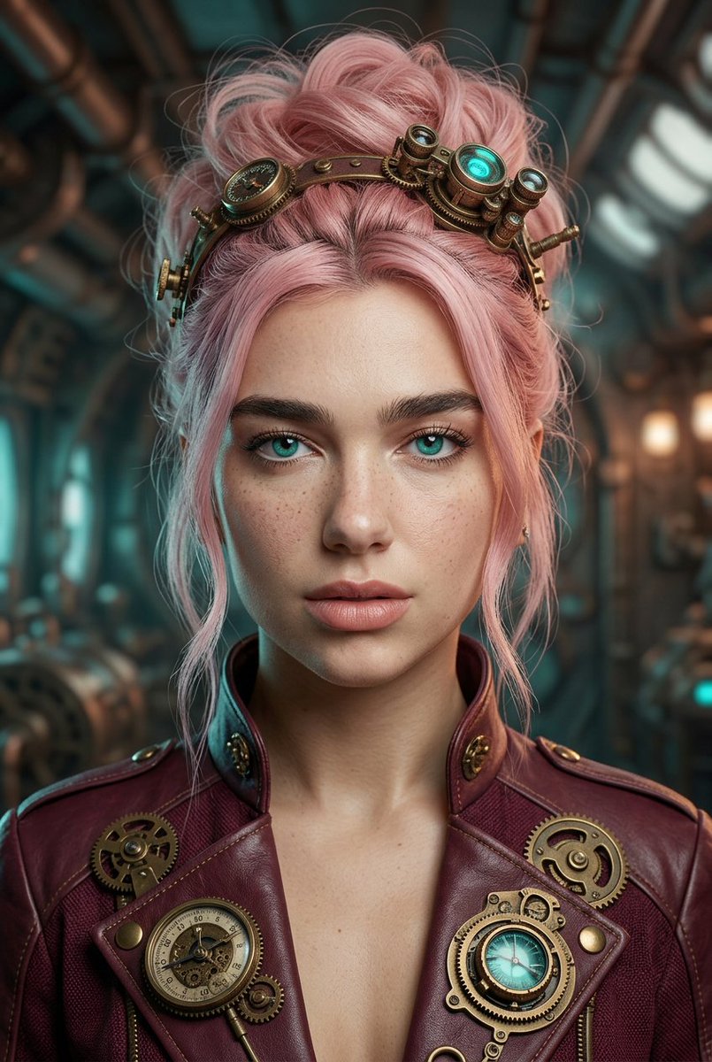 Game Asset - Steampunk Pastel Pink Portrait — output 1