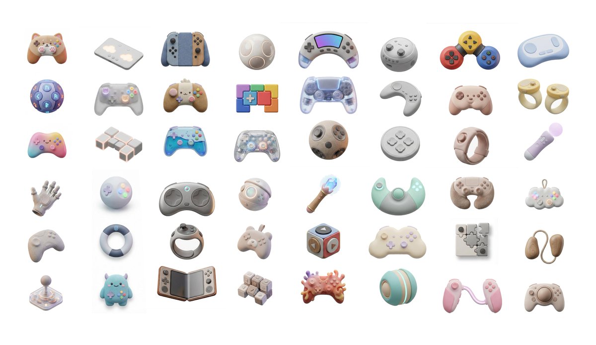 E-commerce Main Image - 3D Artsy Video Game Controller Grid — output 1