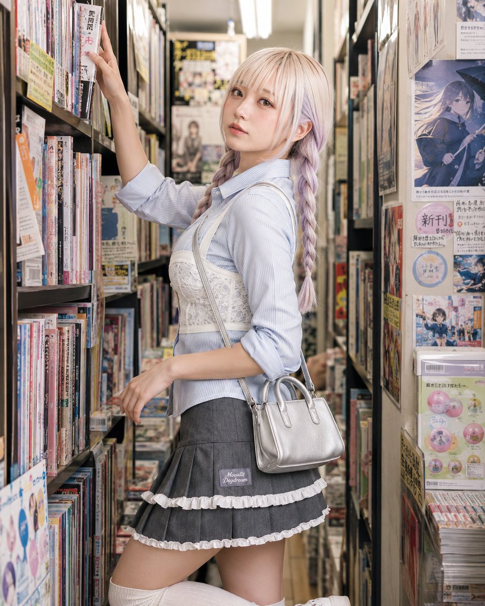 E-commerce Main Image - Blue Pinstripe Shirt Fashion Outfit — output 1