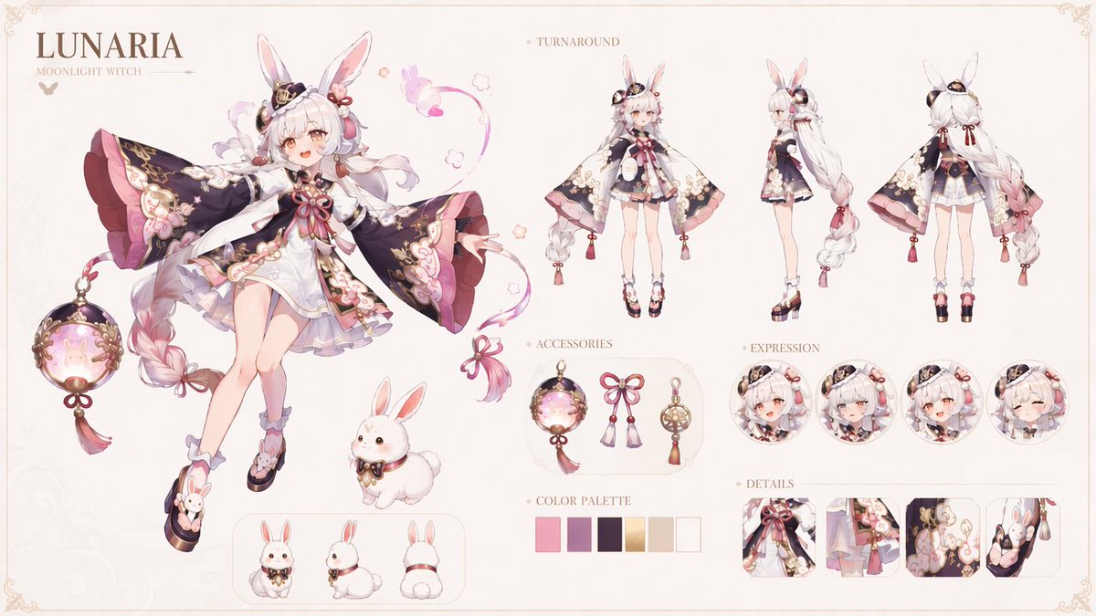 Game Asset - Lunaria Moonlight Witch Character Sheet — output 1