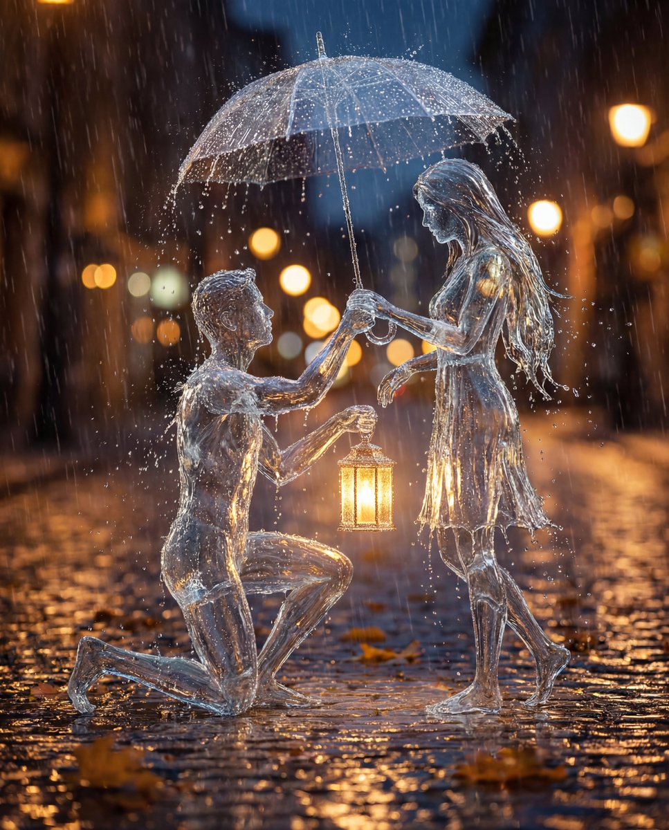 Conceptual Cinematic Art Made Entirely of Water Droplets — output 1