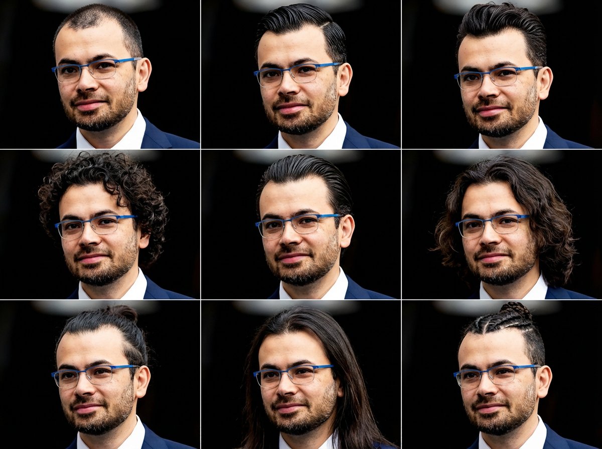3x3 Hair Style Idea Grid Generation Prompt — output 1
