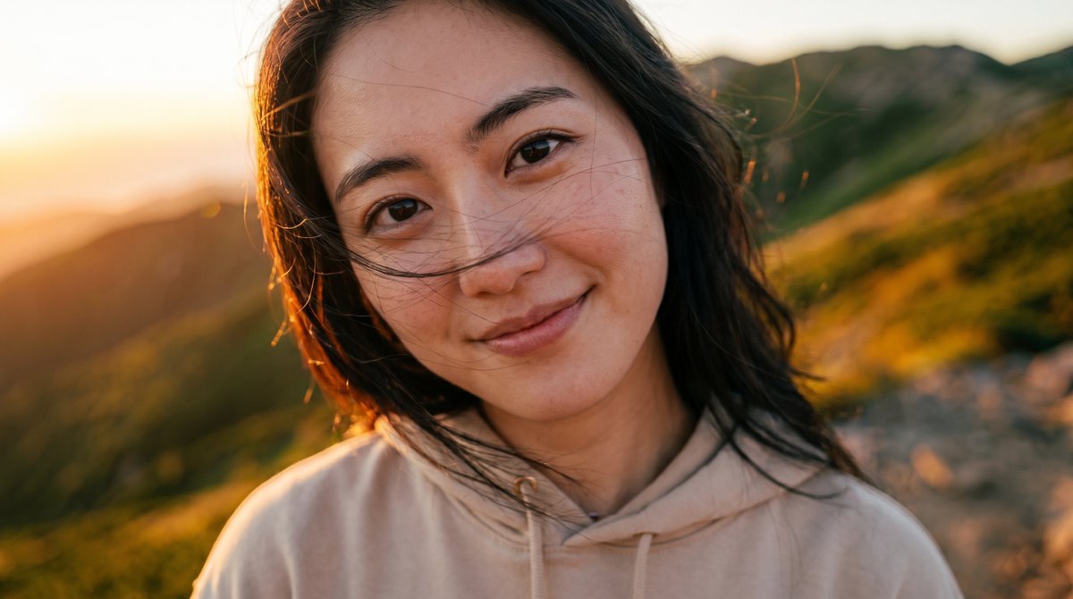 Product Marketing - Candid Sunrise Mountain Portrait — output 1