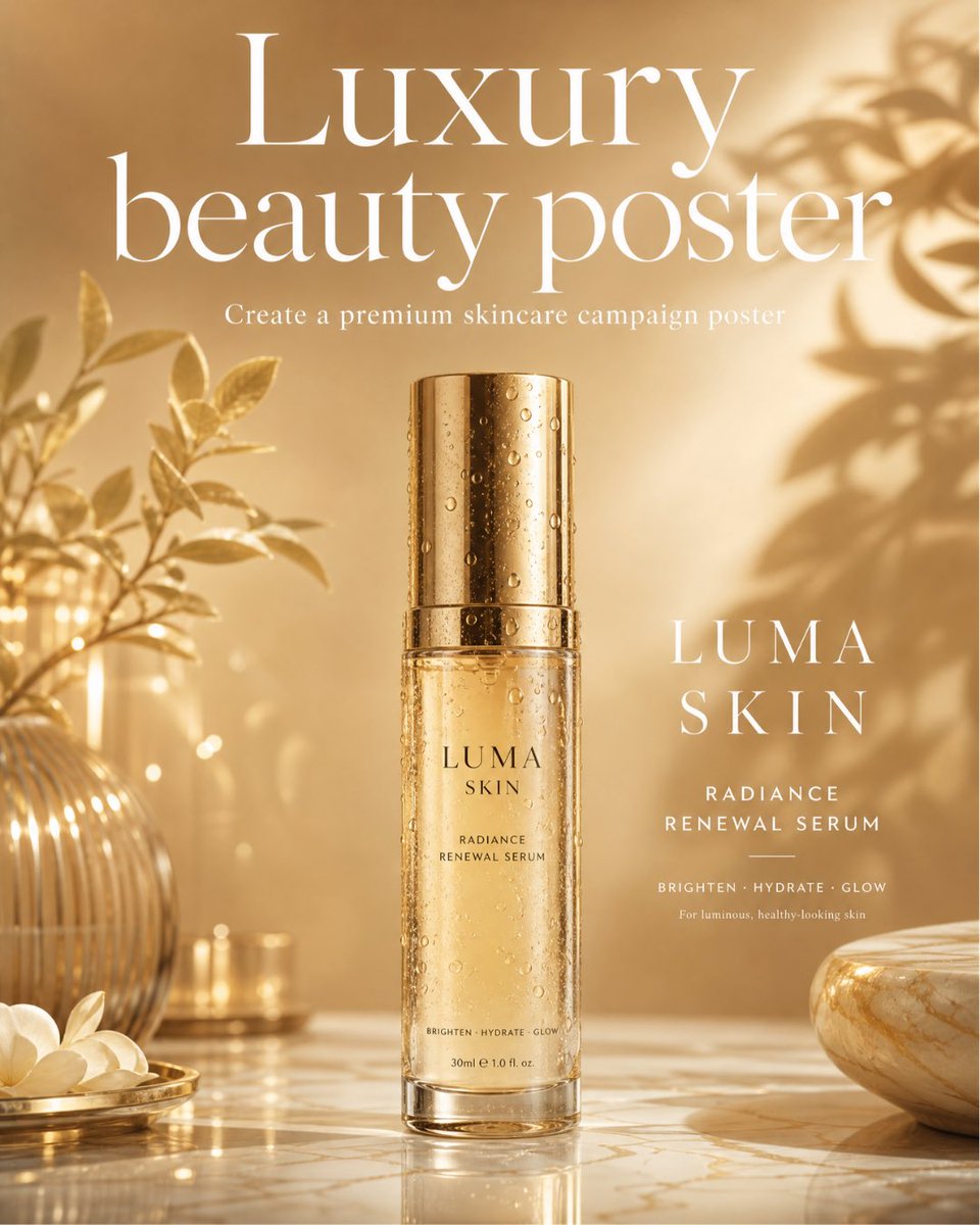 E-commerce Main Image - Luxury Skincare Campaign Poster — output 1