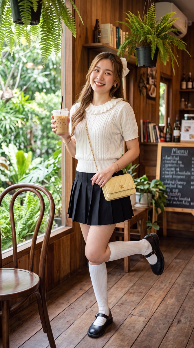 Product Marketing - Cozy Cafe Fashion Portrait — output 1