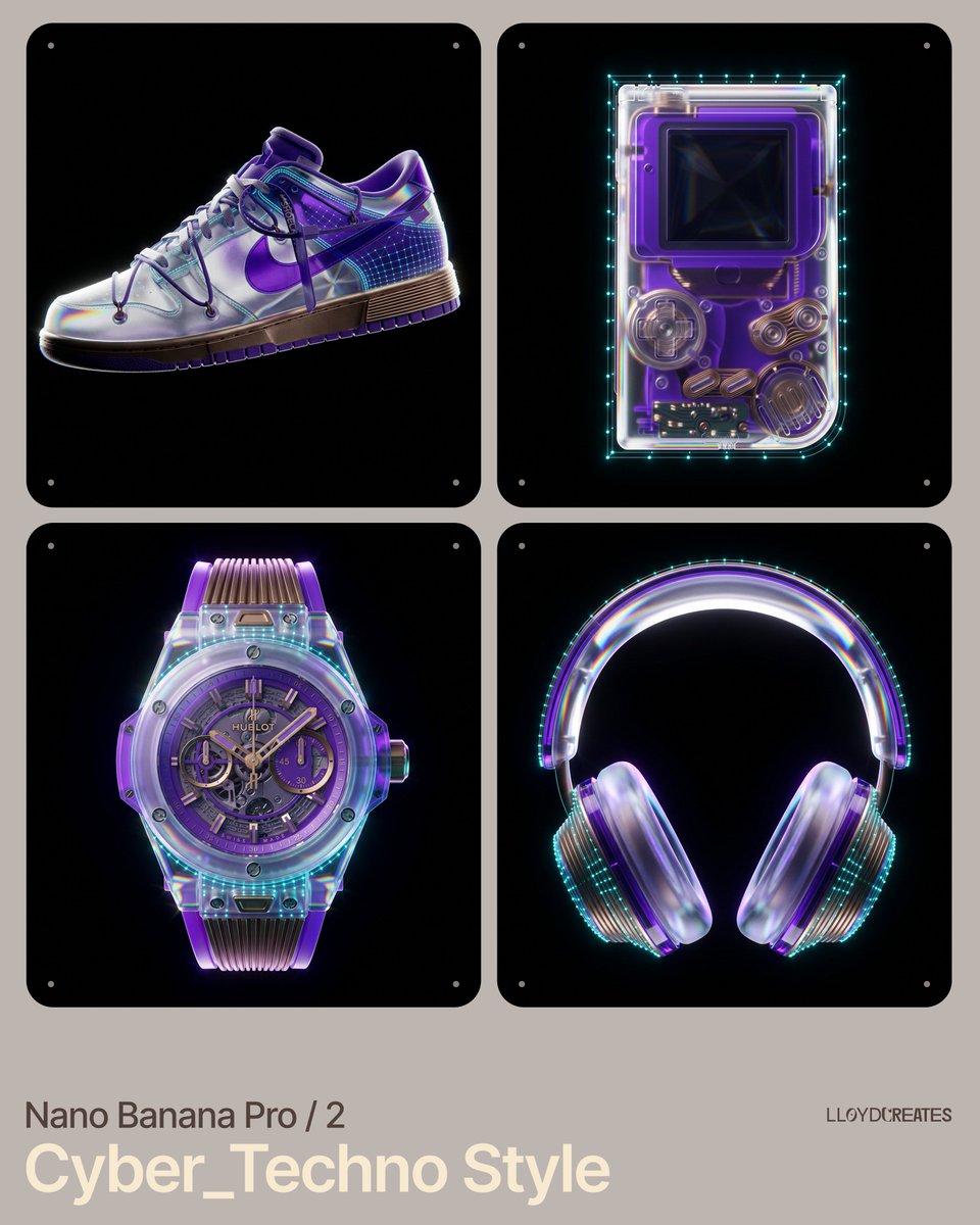 E-commerce Main Image - Cyber-Techno Product Shot in Void with Prismatic Effects — output 1
