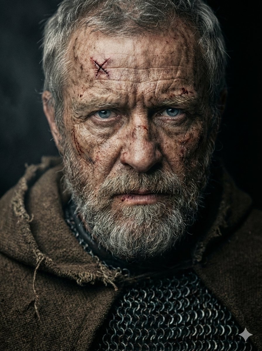 Battle-Hardened Medieval Warrior Cinematic Portrait — output 1