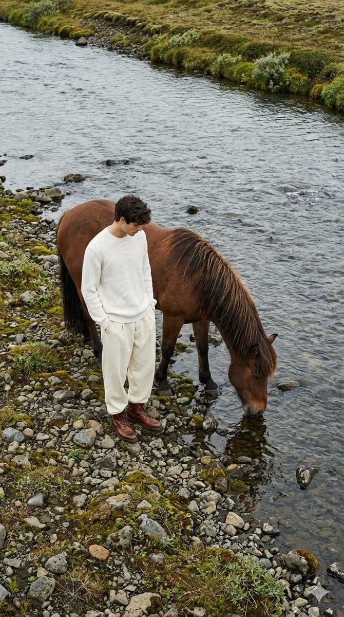 Jil Sander Aesthetic Fashion Editorial: Man and Horse — output 1
