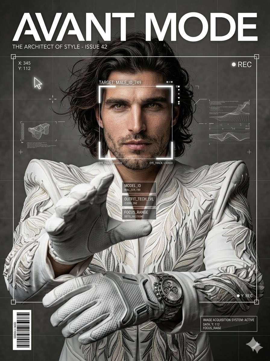 Product Marketing - Avant-Garde White Couture Portrait — output 1