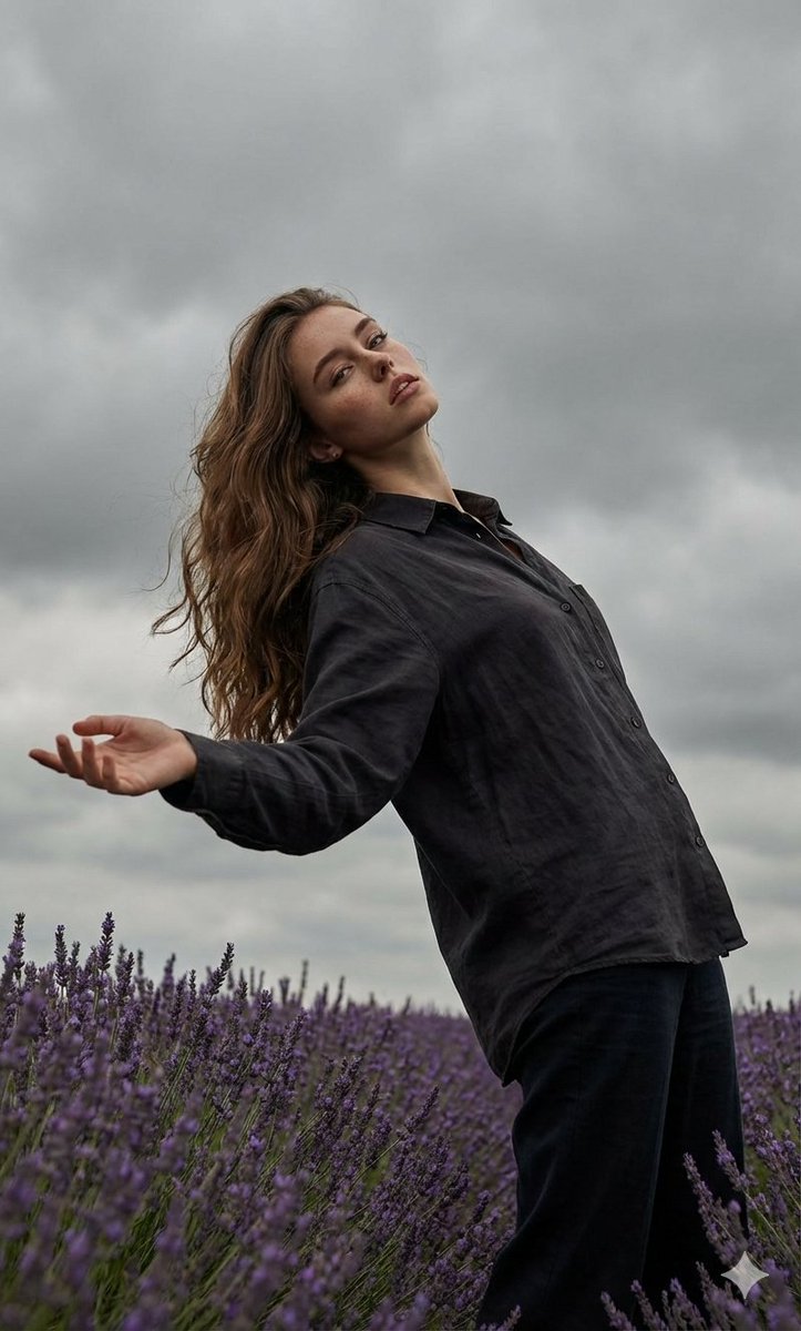 Cinematic Moody Photograph of Man in Flower Field — output 1