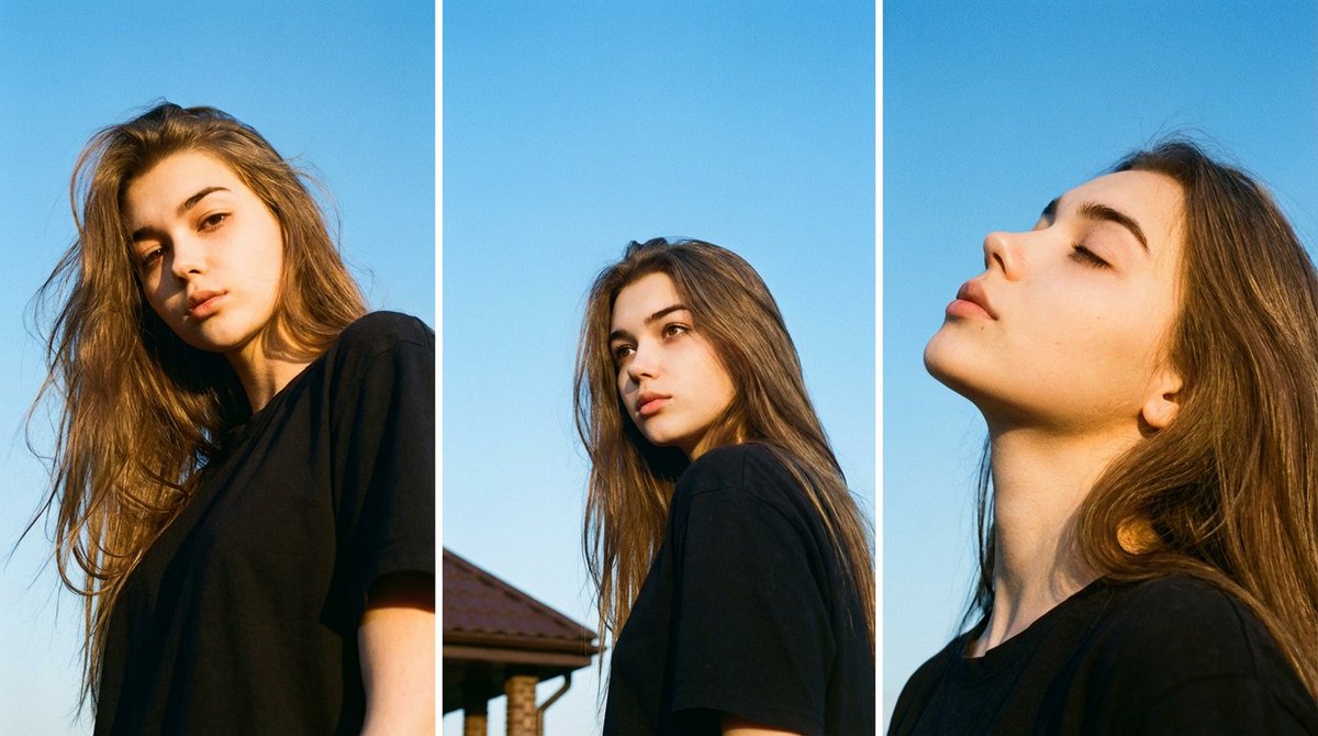 Film Aesthetic Triptych Portrait with Identity Lock — output 1