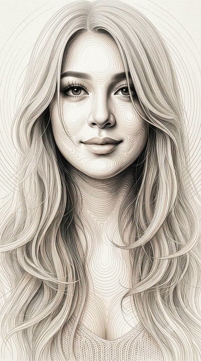 Social Media Post - Topographic Contour Line Portrait — output 1