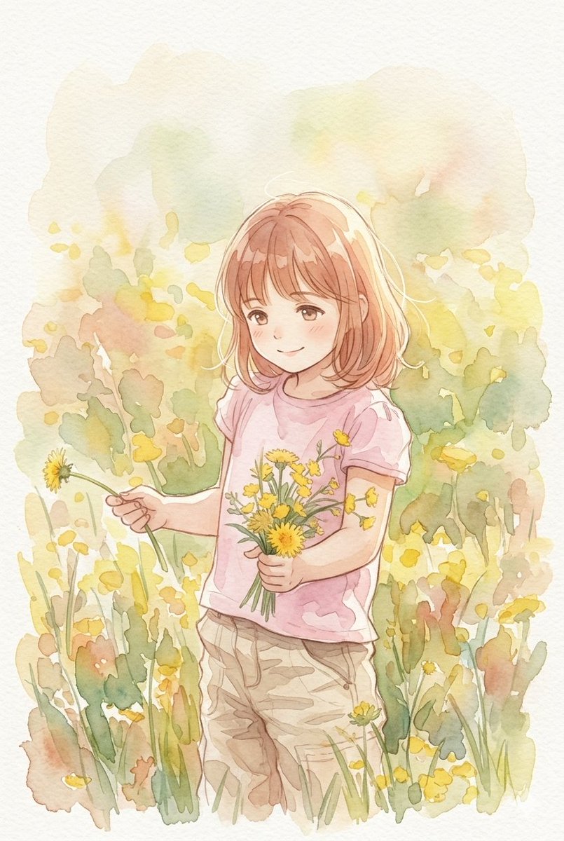 Comic / Storyboard - Anime Watercolor Girl with Butterflies — output 1