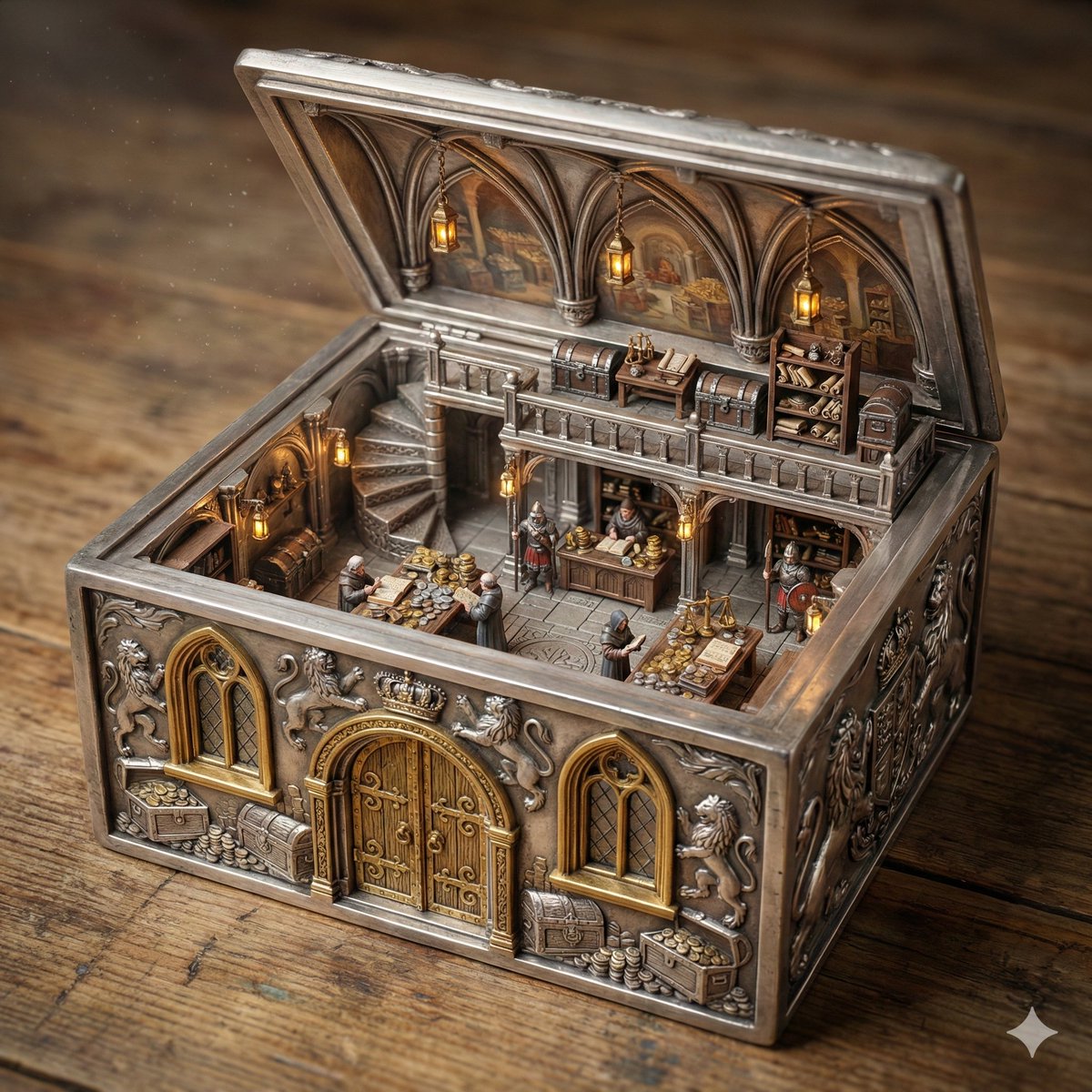 Game Asset - Ornate Box Diorama of a Royal Treasury Counting Room — output 1