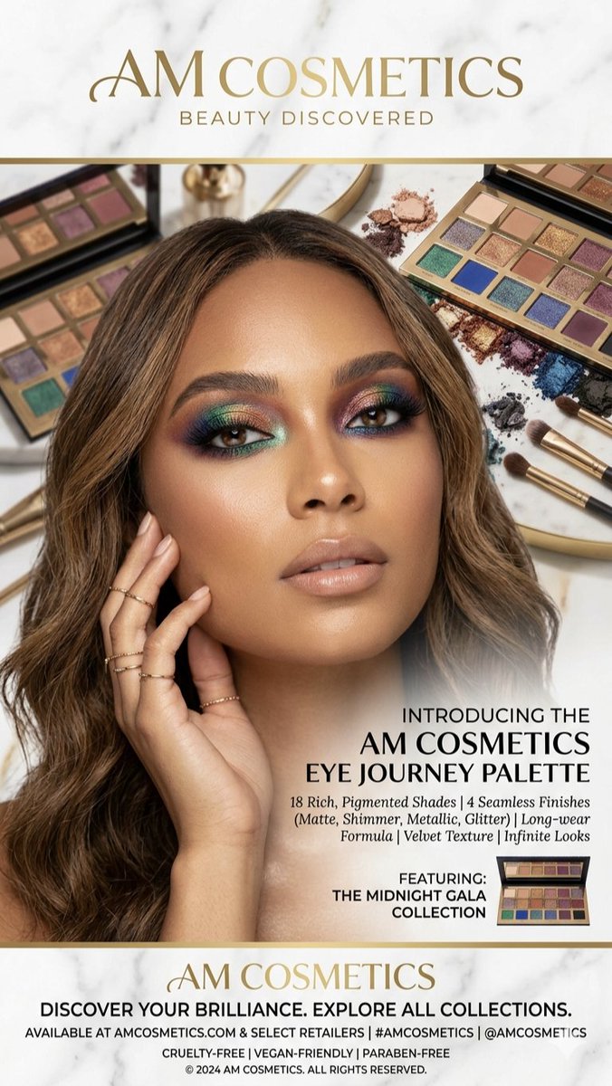 E-commerce Main Image - Luxury Makeup Palette Advertisement — output 1